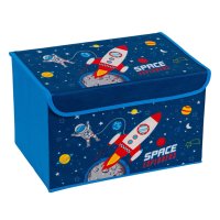Детска текстилна кутия за съхранение с капак, Space, 40x30x25см, снимка 2 - Кутии за съхранение - 41673577