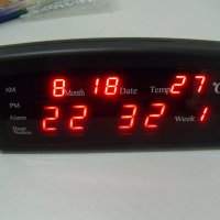 № 7098 настолен LED дигитален часовник CAIXING  - модел СХ 868  - работещ , 220 V, снимка 2 - Други - 41970163
