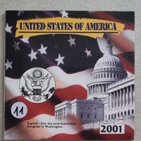 САЩ. 1/4 Американски долари . Quarter . 5 бройки . Цялата серия на 2001 година.UNC. Американски щати, снимка 13 - Нумизматика и бонистика - 42334847
