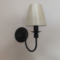 Шаби шик аплик с абажур-Бял ,модерна класическа винтидж лампа за стена с шапка,винтидж, снимка 1 - Лампи за стена - 22892605