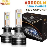 Led крушки DUAL VISION H7/Н1 90W 60000LM, снимка 1 - Аксесоари и консумативи - 44459835