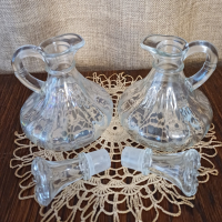 Стари стъклени шишенца за олио и оцет, снимка 3 - Антикварни и старинни предмети - 44838073