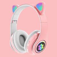 Слушалки с котешки уши с LED светлини, снимка 4 - Bluetooth слушалки - 38222278