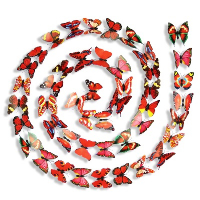 12 микс малки цветни едноцветни пеперуди pvc за украса декорация, снимка 6 - Други - 33551041