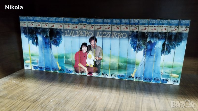 l'albero azzurro VHS - видеокасети италиански  "синьото дърво" 20бр за деца, снимка 1