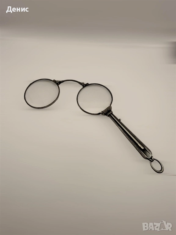 Стар сребърен лорнет 925 – сгъваеми очила, начало на XX век, снимка 1