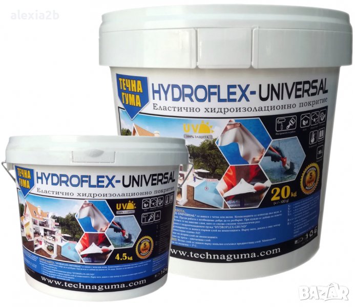 Течна хидроизолация за покриви,тераси,бани,гаражи -Hydroflex-Universal, снимка 1