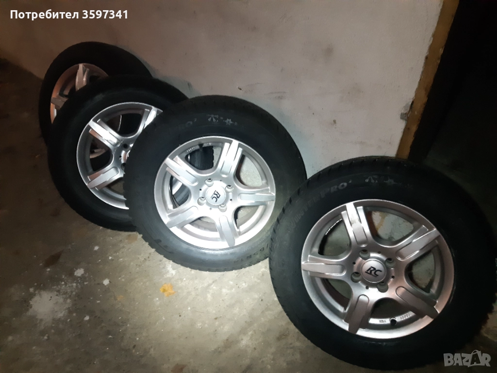 4 джанти 14 ки за фиат 500 с две нови зимни 185/65/14, снимка 1