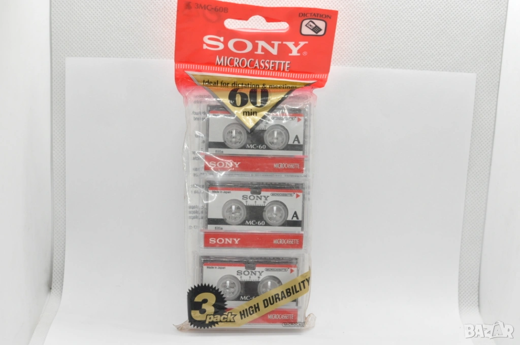3 броя микро касетки Sony MC-60, снимка 1