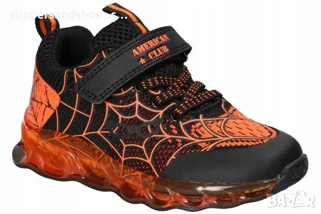 Детски светещи маратонки American club син и черен  , снимка 1