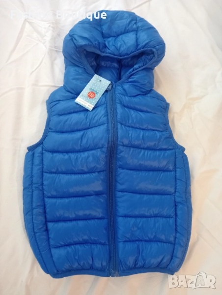 Детски син елек с качулка, снимка 1