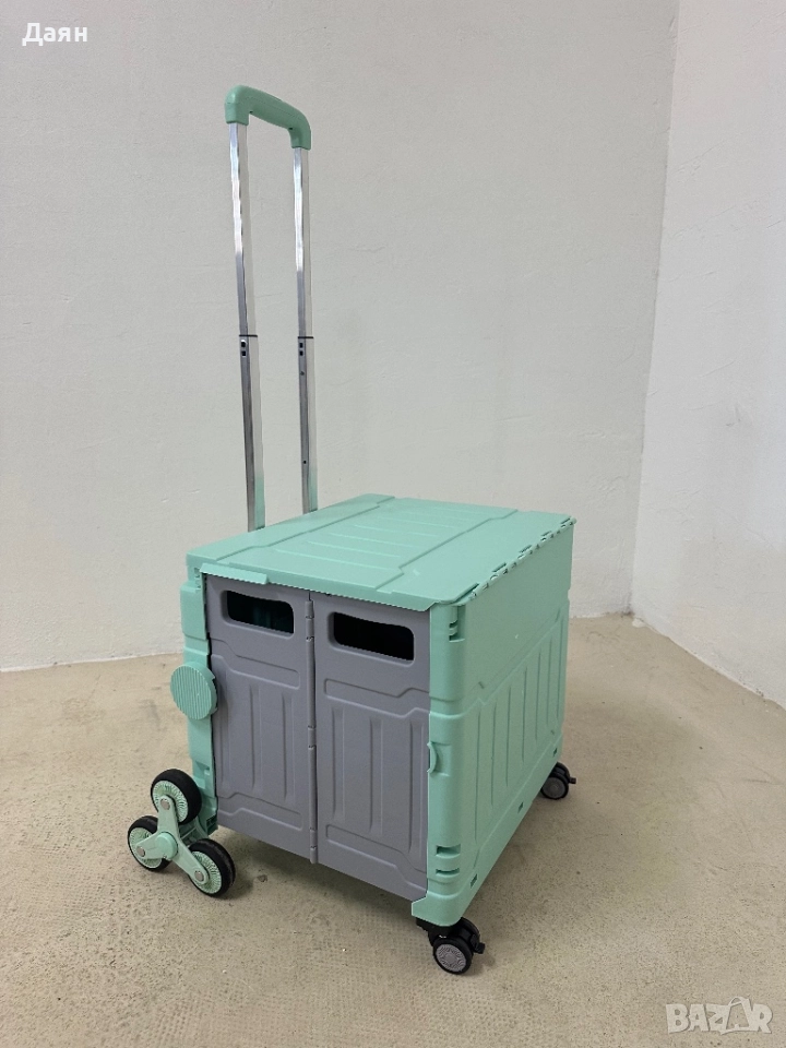 Сгъваема пазарска количка HOMCOM с телескопична дръжка, снимка 1