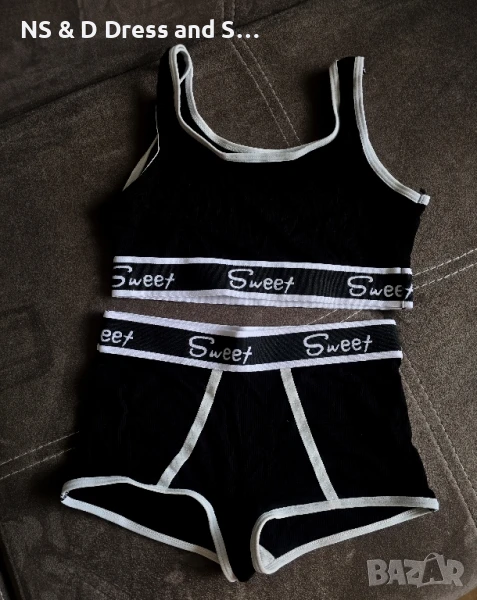 Дамски комплект бельо къс топ и боксерки , снимка 1