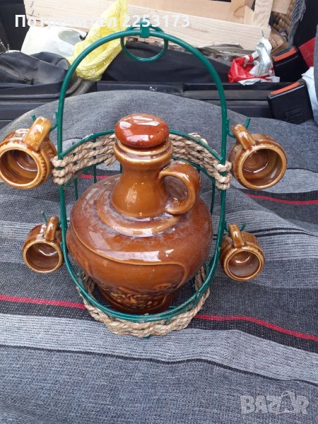 Керамичен соц.сувенир с чаши, снимка 1