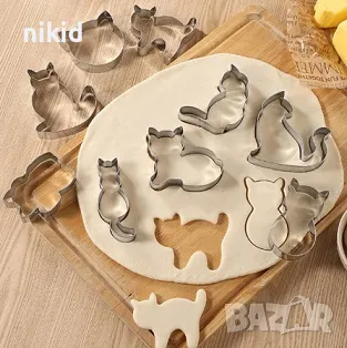 сет 9 бр коте котки котета метални форми резци форма резец тесто сладки, снимка 1
