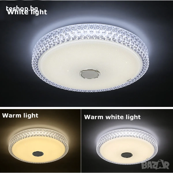 Лампа за таван музикална цветна 40 см 48 W с дистанционно управление, снимка 1