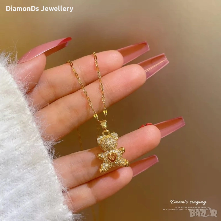 Teddy Love Necklace 🧸💛 | дамско колие мече, снимка 1