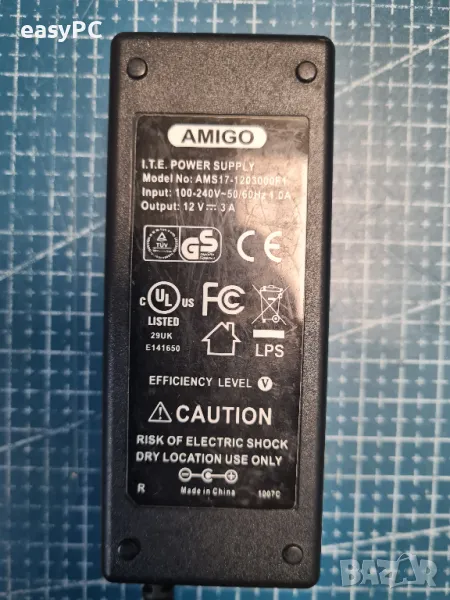 Оригинален захранващ адаптер AMIGO AMS17-1203000F1 12V 3A , снимка 1