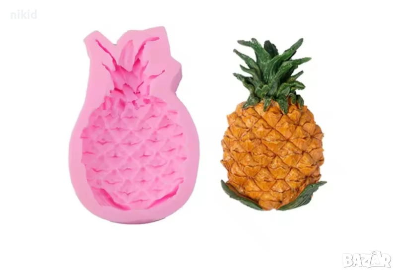 Голям ананас силиконов молд форма фондан шоколад гипс декор, снимка 1