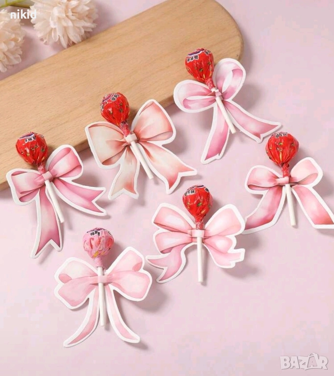 24 Пандела пандели панделки картонени парти поставки за близалки, снимка 1