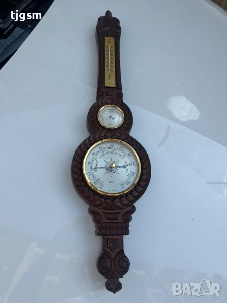 Стар стенен немски барометър Veranderlich, снимка 1