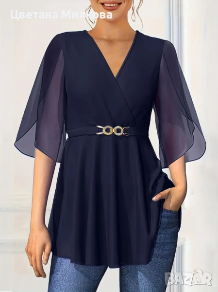 Елегантна есенна блуза 5 XL, снимка 1