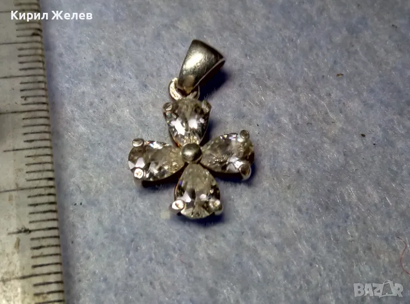 КРАСИВ СКЪПОЦЕНЕН СРЕБЪРЕН ПЕНДАНТ СРЕБРО 925 с БЛЕСТЯЩ ЮВЕЛИРНО ФАСЕТИРАН ФИАНИТ 50172, снимка 1
