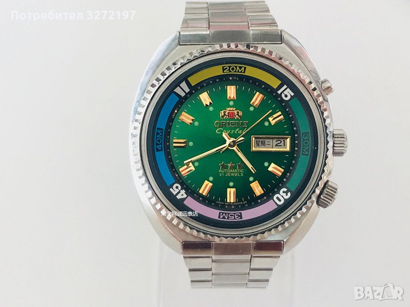 ORIENT автоматичен механичен часовник,въртящ се безел,водоустойчив,ден от седмицата,дата, снимка 1
