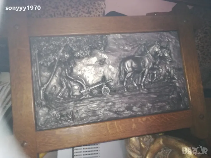 КАРТИНА МЕТАЛ ДЪРВО РЕЛЕФНА ОТ ГЕРМАНИЯ 2309241126, снимка 1