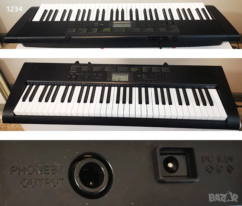 синтезатор клавир пиано CASIO CTK-1100 с 5 октави и плътни клавиши, снимка 1