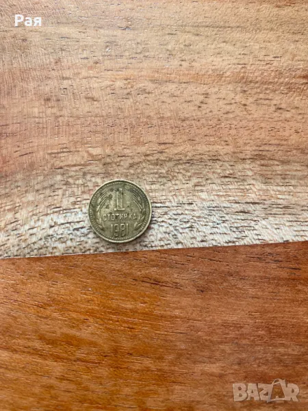Една стотинка от 1981г-юбилейна монета, снимка 1
