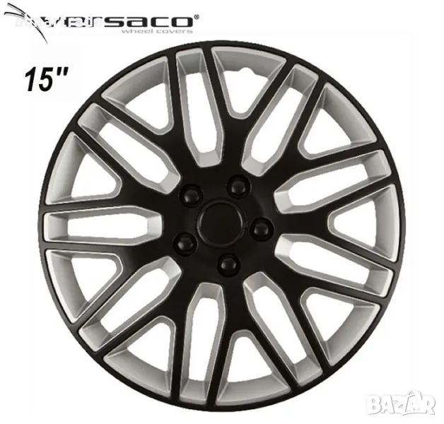 Тасове за джанти 15'' Versaco Dakar Black\Silver, снимка 1