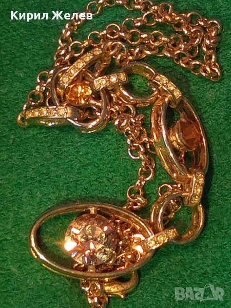 ПОЗЛАТЕНО КРАСИВО МАРКОВО КОЛИЕ с ФАСЕТИРАН ЦИТРИН 15415 , снимка 1