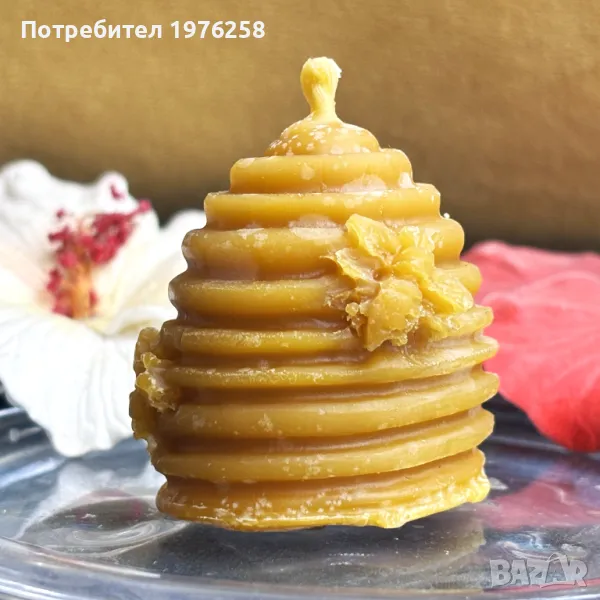 Свещи от пчелен восък - ръчно правени, снимка 1