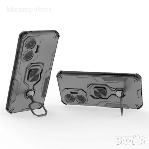 Xiaomi Poco F7 5G / Redmi Turbo 4 Pro 5G Удароустойчив Rotatable Ring Holder /Kickstand PC + TPU Кал, снимка 7 - Калъфи, кейсове - 50819173