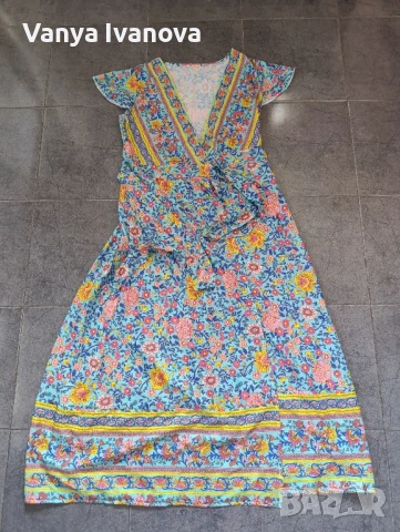 Дълга рокля на цветя, снимка 3 - Рокли - 50754711