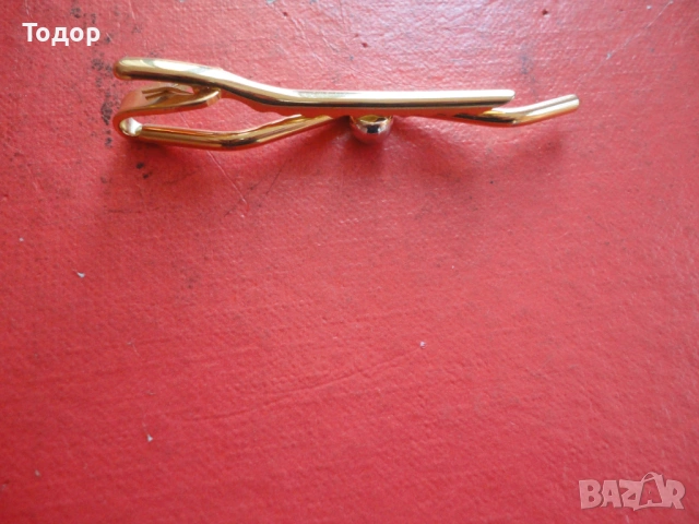 Луксозна позлатена игла щипка за вратовръзка 2, снимка 5 - Други - 53043023