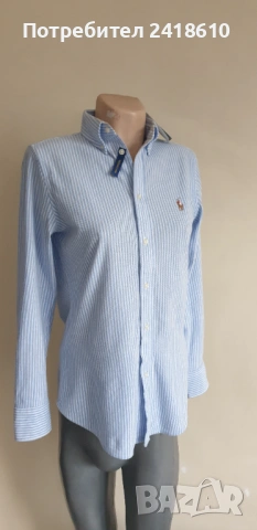 POLO Ralph Lauren Oxford Stripe Knit Pique Cotton Womens Size M НОВО ! ОРИГИНАЛ! Дамска Риза!, снимка 17 - Ризи - 53356268