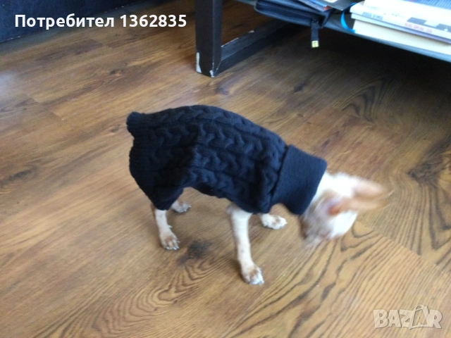 НОВ топъл черен зимен луксозен пуловер за куче от Италия S и M размер, снимка 5 - За кучета - 51972355