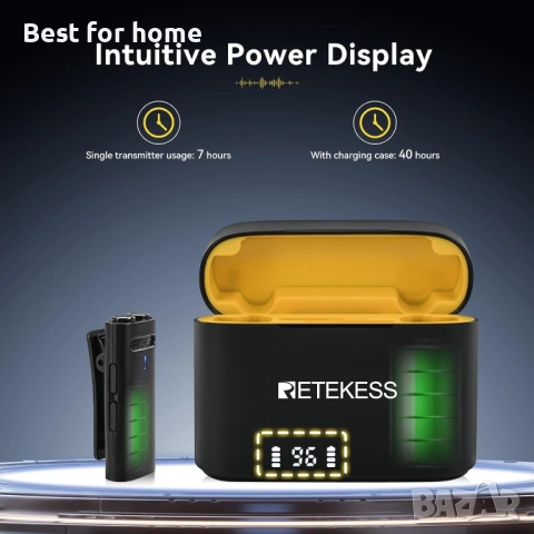 Комплект безжични микрофони Retekess TG103, снимка 4 - Микрофони - 52901760