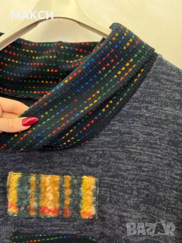 Макси дълга клоширана еластична топла туника с преден джоб в модерен актуален десен, снимка 5 - Туники - 47652866