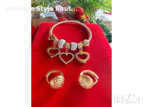 комплект гривна и обеци от медицинска стомана 