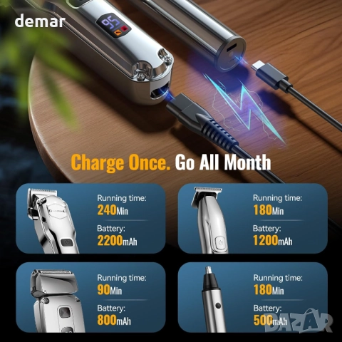 Jack & Rose професионален комплект за груминг 4 в 1 за мъже, снимка 6 - Машинки за подстригване - 51890452