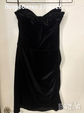 Черна рокля BERSHKA , снимка 6 - Рокли - 53588552