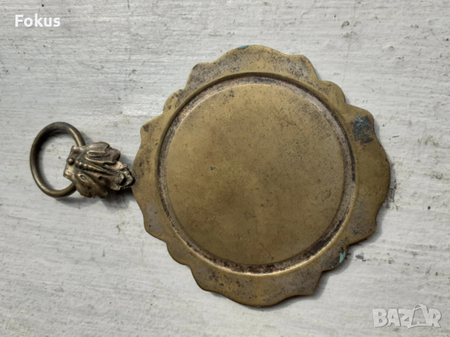 Страхотна малка нагръдна икона - панагия месинг, снимка 3 - Антикварни и старинни предмети - 53333631