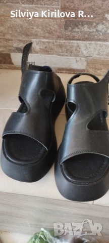 Сандали черни платформа 