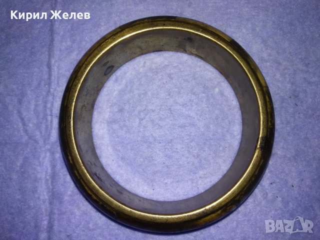 СТАРА МЕСИНГОВА ТРАДИЦИОННА ТИБЕТСКО - НЕПАЛСКА ГРИВНА с РОГ РЪЧНО ПОЛИРАН ШЛИФОВАН 10082, снимка 12 - Антикварни и старинни предмети - 41265452