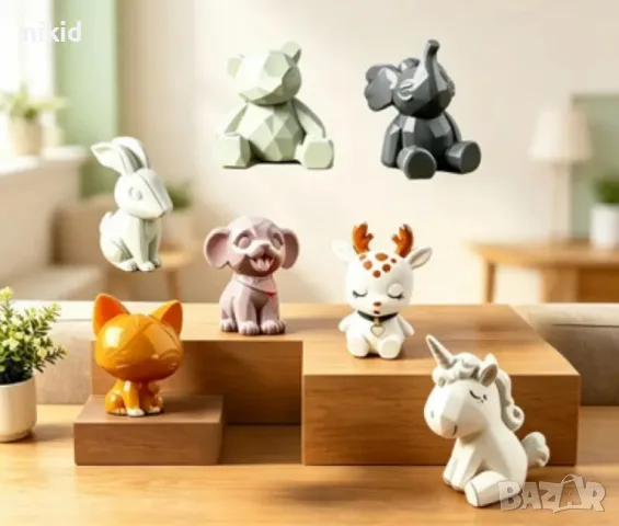 3d Мече слон куче коте еднорог елен заек силиконов молд форма смола свещ гипс шоколад , снимка 2 - Форми - 55712671