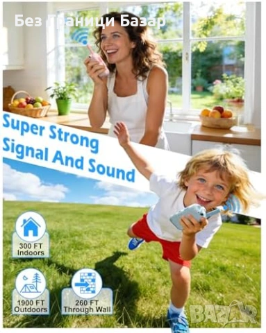 Ново Уоки-токи с видео за деца, 1900ft обхват, удароустойчиви, синьо/розово, снимка 2 - Образователни игри - 53696727