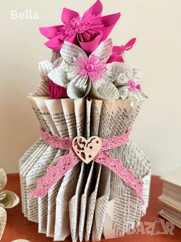 ваза с цветя, хартиено изкуство, снимка 6 - Вази - 52443232